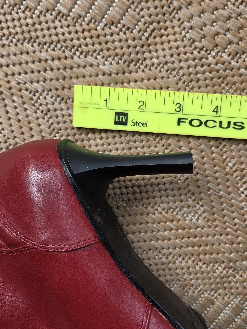 Women’s Red Leather Mid-Calf Boots - Picture 6 of 12